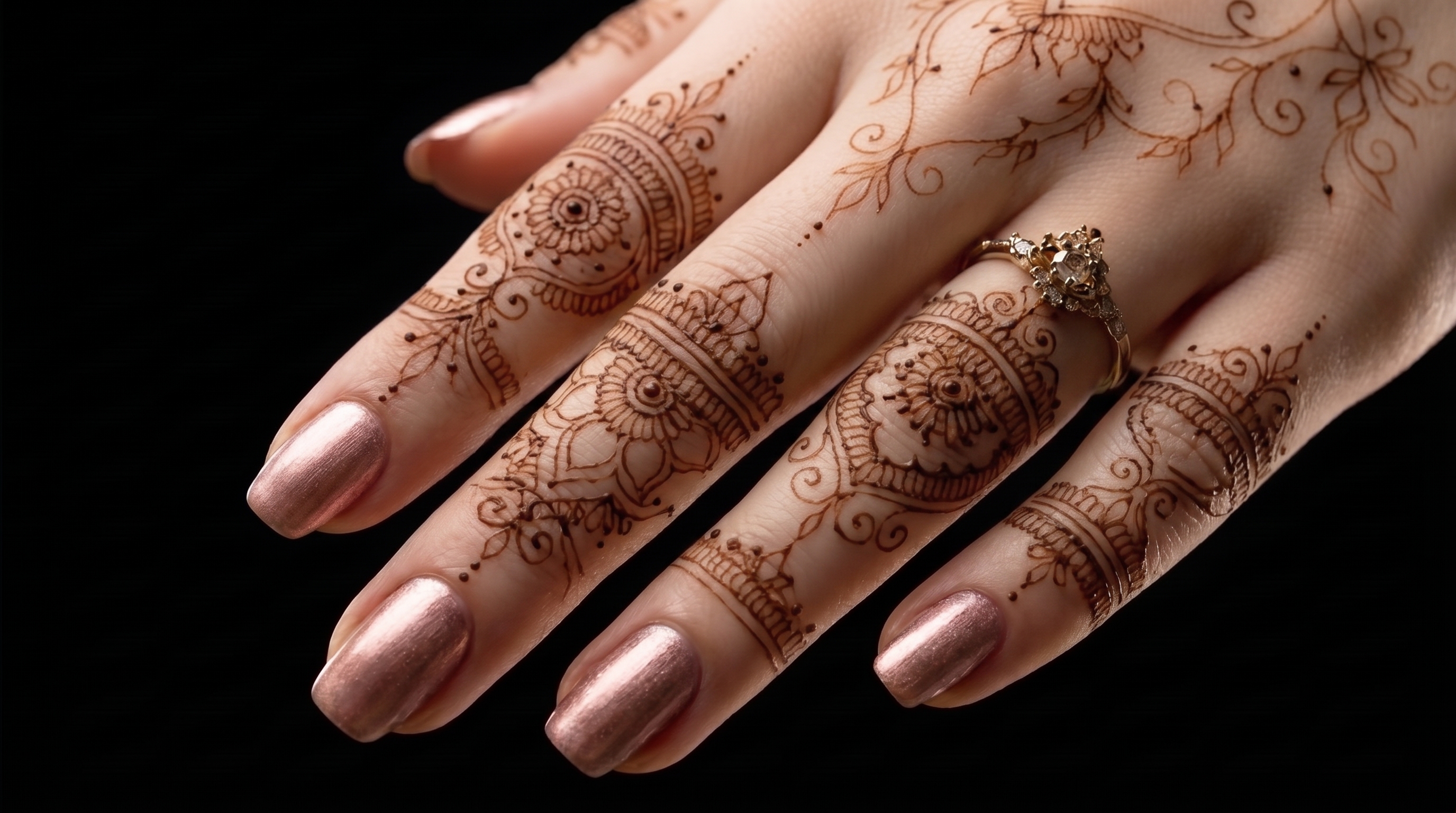 Mehndi on fingers only