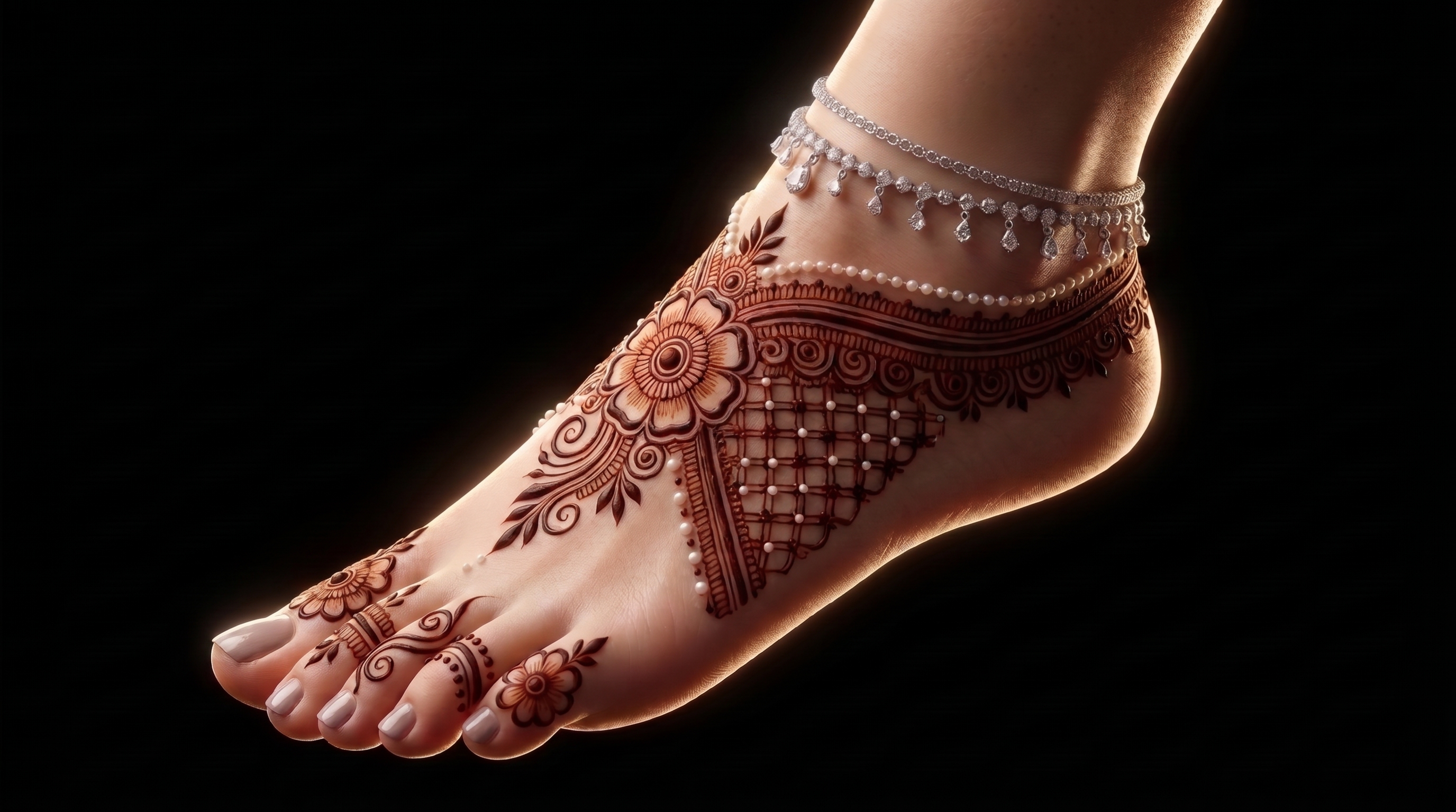 Mehndi covering foot