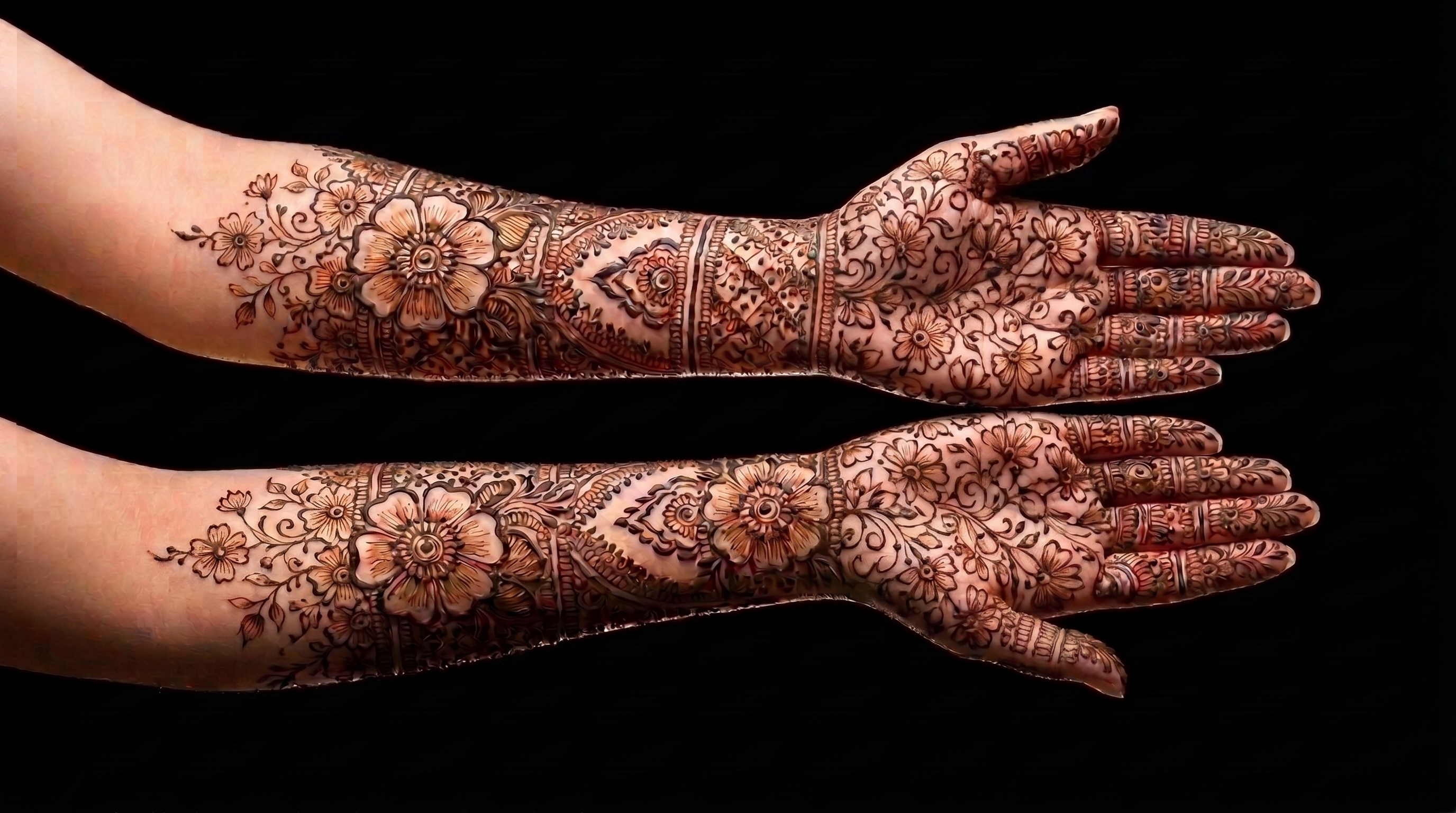 Full bridal mehndi package on both hands